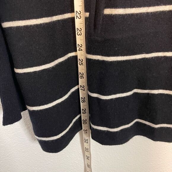 Garnet Hill Oversized Cashmere Blend Striped Turtleneck Sweater Tunic Size Small - Picture 3 of 8